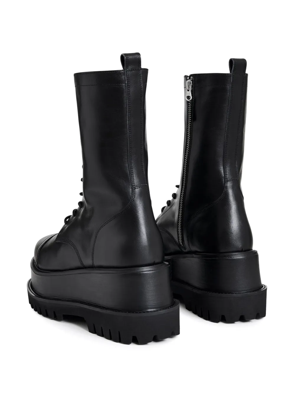 Essentiel Antwerp Combat boots met plateauzool Zwart