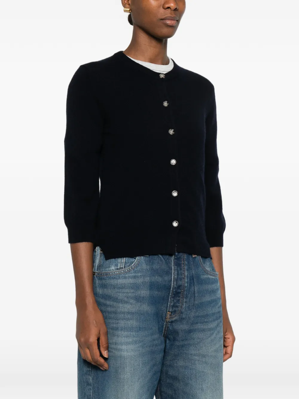  Allude Button Cardigan - Black 