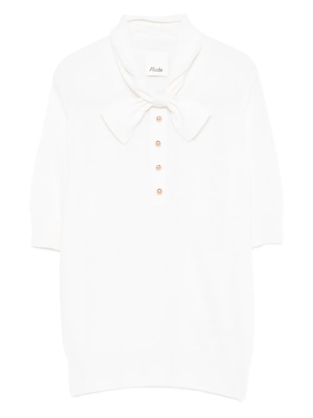 Allude bow buttoned pullover - Bianco