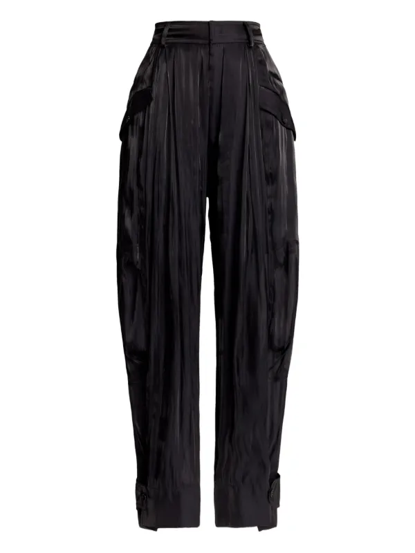 Ralph Lauren Collection Sonya Buttoned High-rise Trousers in Black