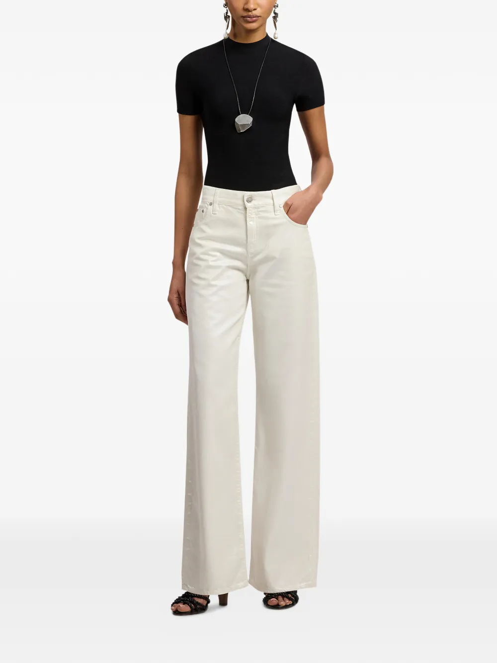 Ralph Lauren Collection Mercer jeans met wijde pijpen Beige