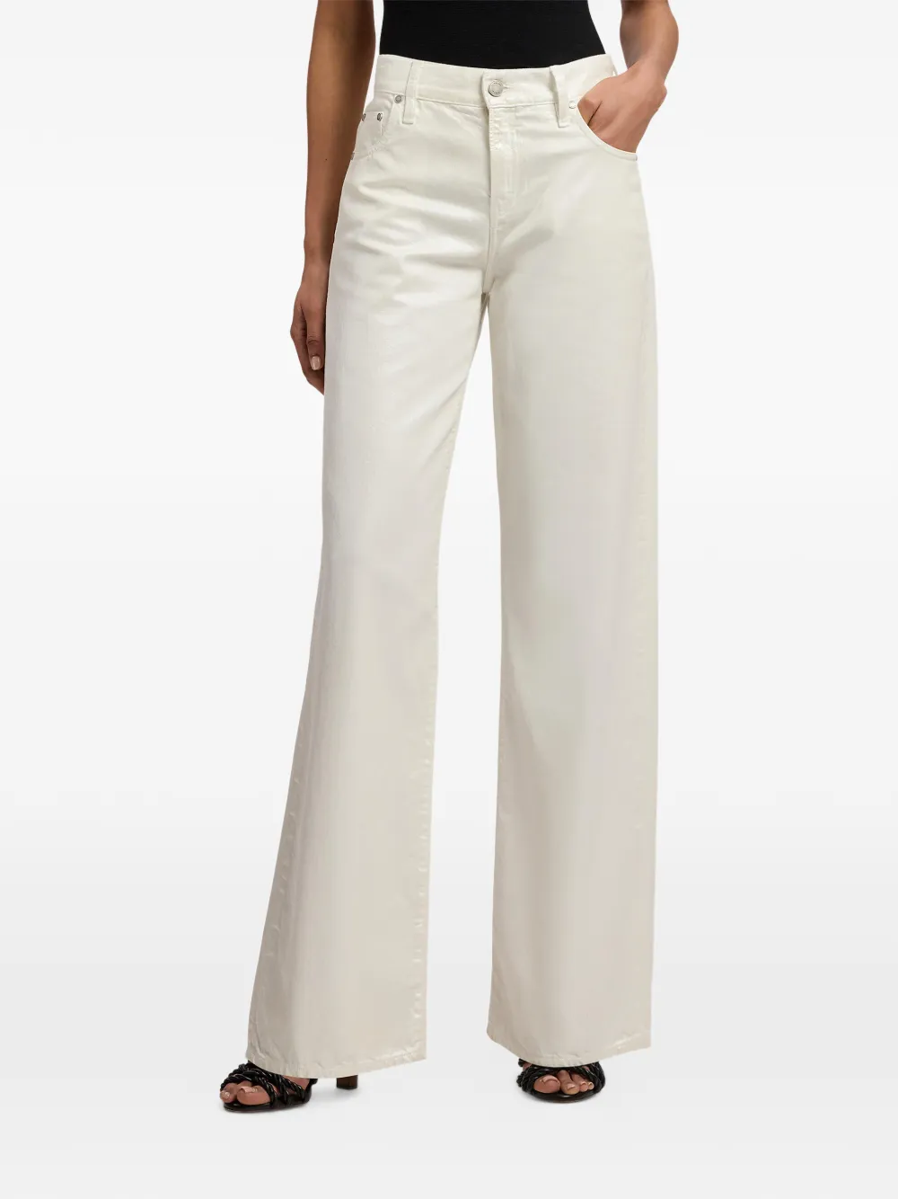 Ralph Lauren Collection Mercer jeans met wijde pijpen Beige
