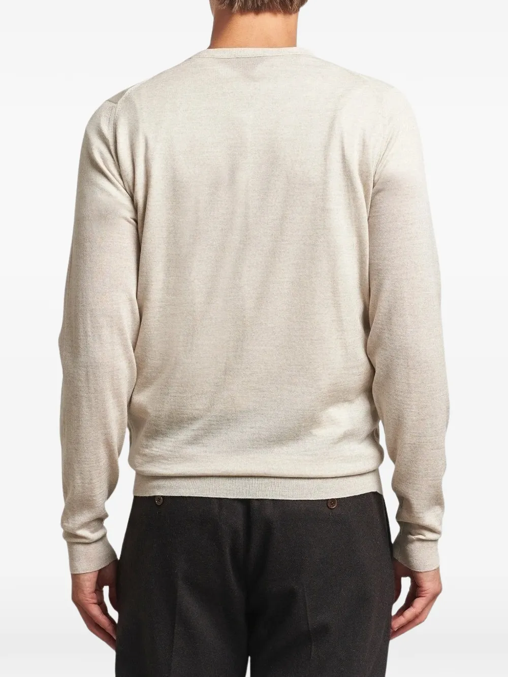 John Smedley Vest met knopen en V-hals Beige