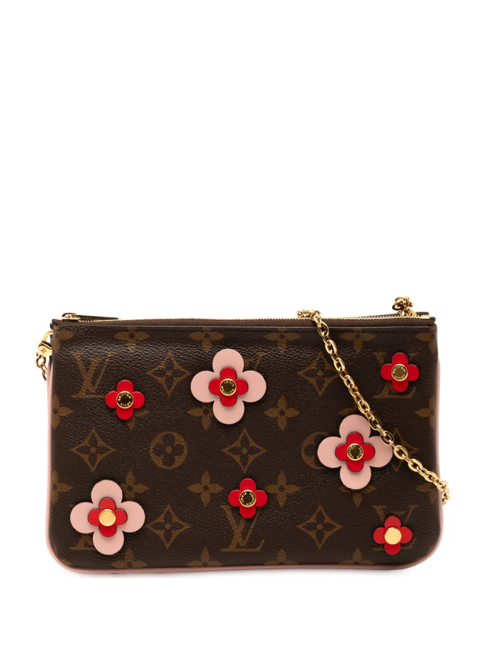 Louis Vuitton Pre-Owned 2018 Monogram Blooming Flowers Double Zip Pochette crossbody bag - Brown