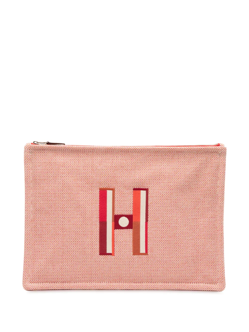 Hermès Pre-Owned 2018-2025 Large H Canvas Faubourg Corner Case clutch bag | Red | Image 1