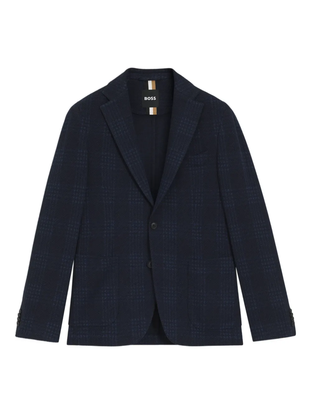 BOSS check single-breasted blazer - Blu
