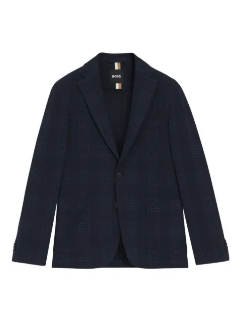 BOSS check single-breasted blazer