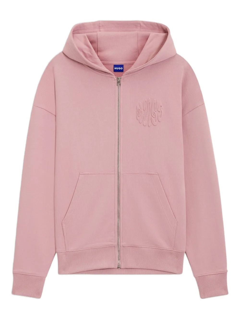 HUGO embossed zip-up hoodie - Rosa
