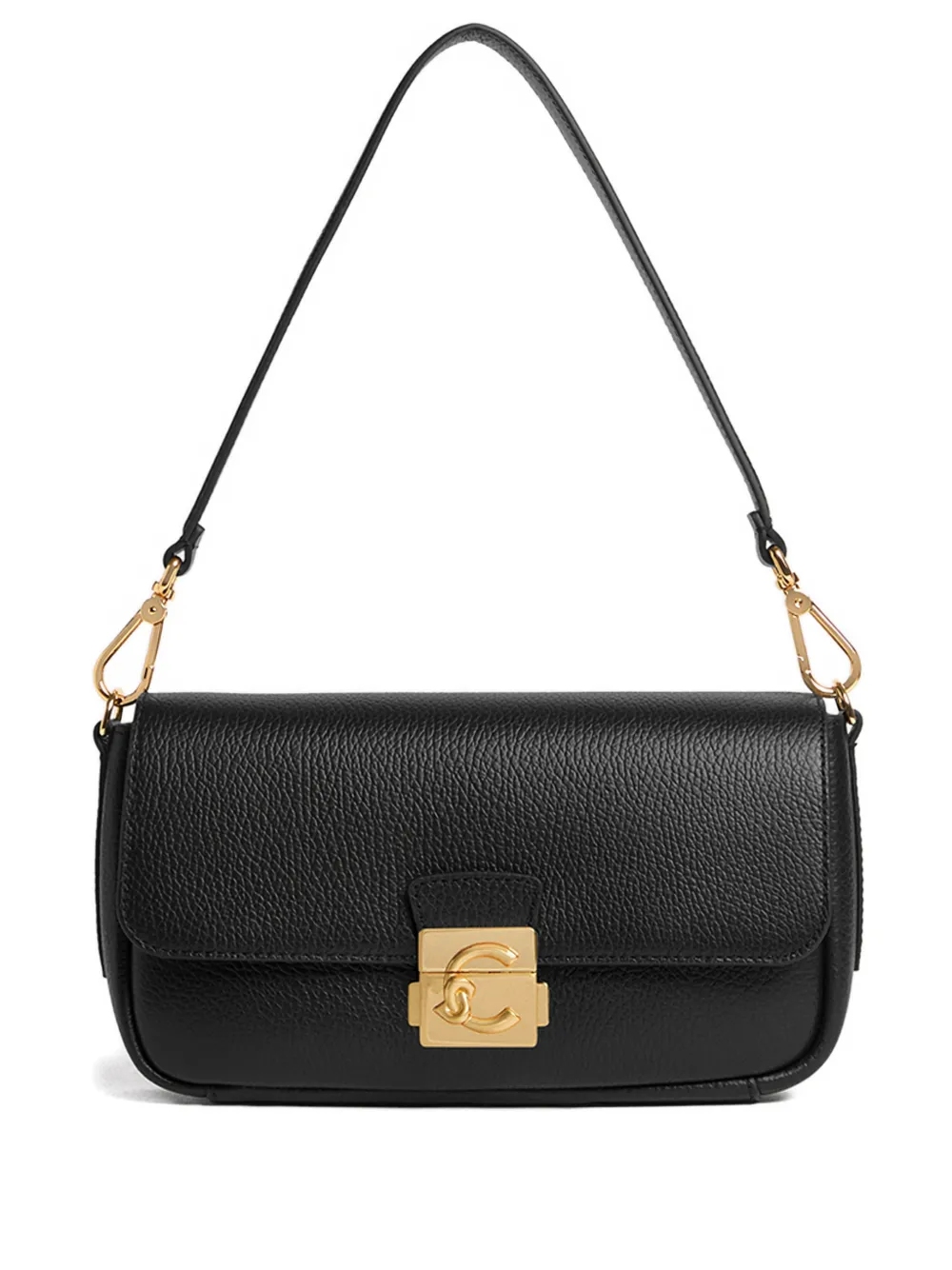 Coccinelle medium C-Me Lock logo shoulder bag - Black