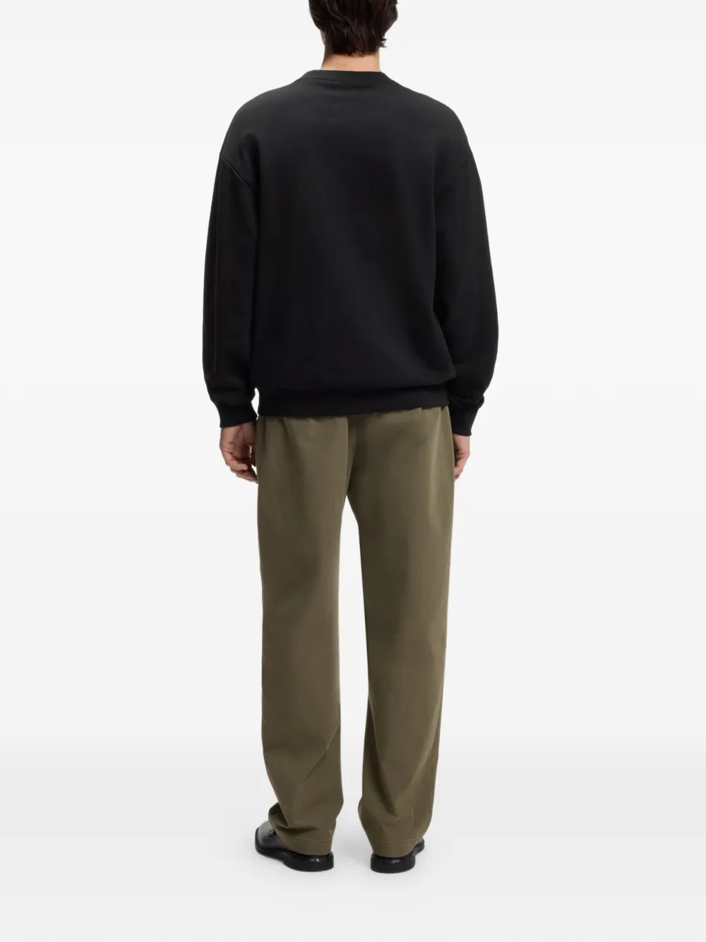 HUGO Sweater met logopatch Zwart