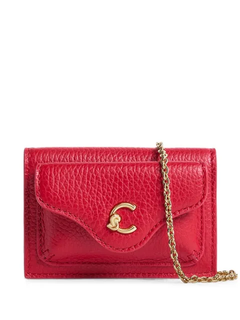 Coccinelle small C-me leather chain-strap card holder