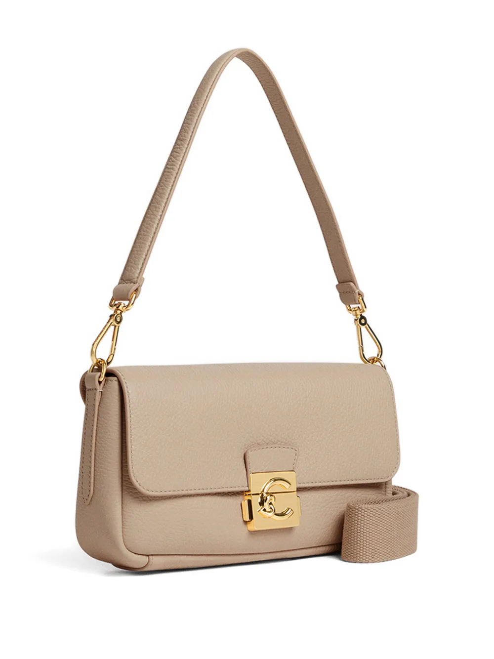 Coccinelle medium C-Me Lock shoulder bag - Beige