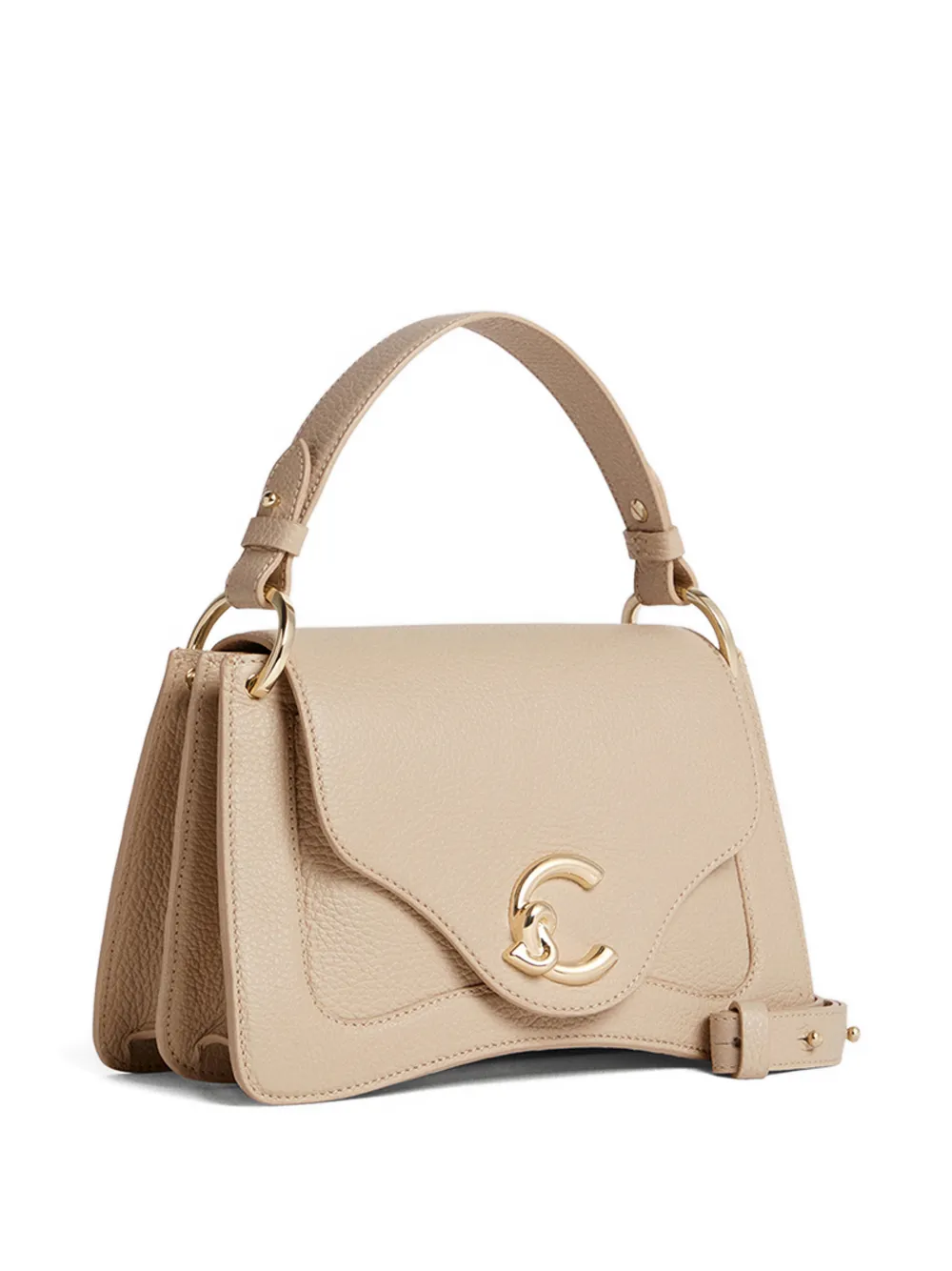 Coccinelle small C-me logo shoulder bag - Beige