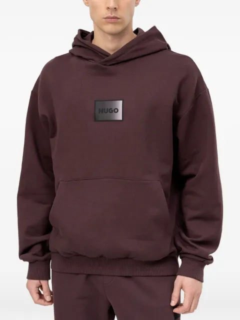 HUGO logo-patch pouch-pocket hoodie