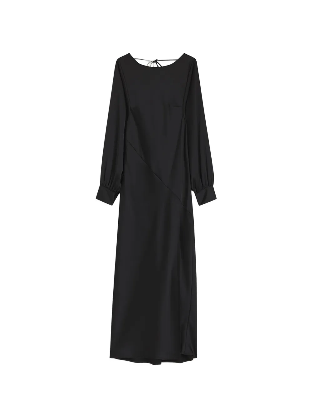 Hugo Boss Asymmetric Long-sleeve Midi Dress In Black