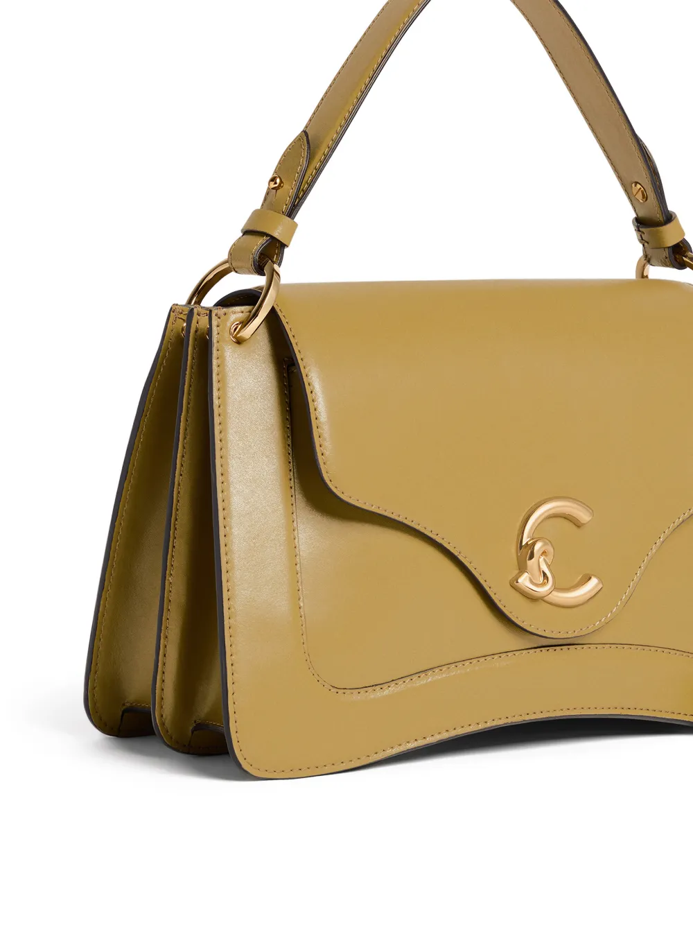 Coccinelle Medium C-Me schoudertas met logoplakkaat Groen