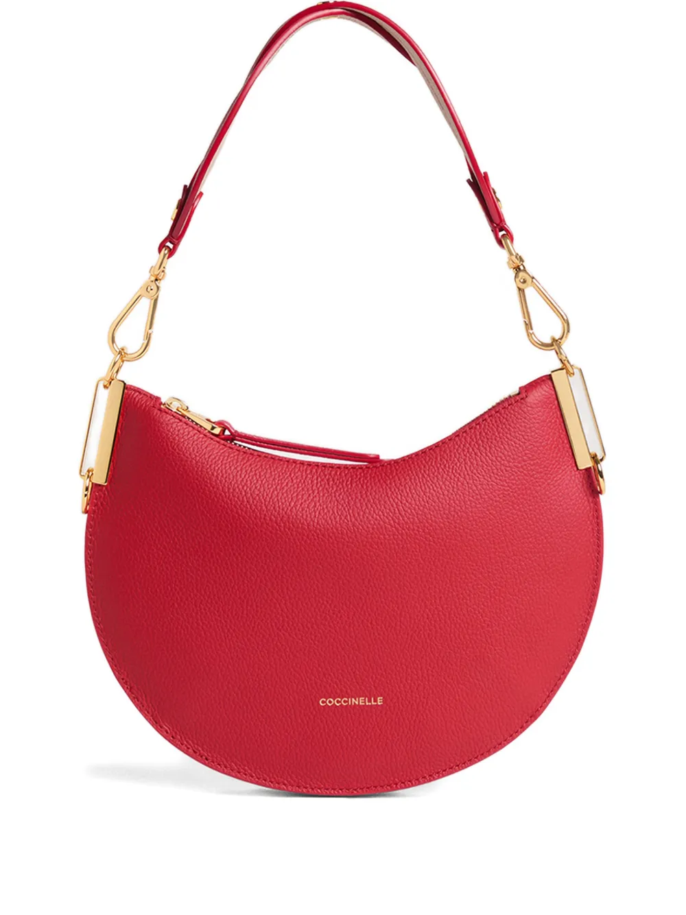Coccinelle zip logo-detail shoulder bag - Rosso