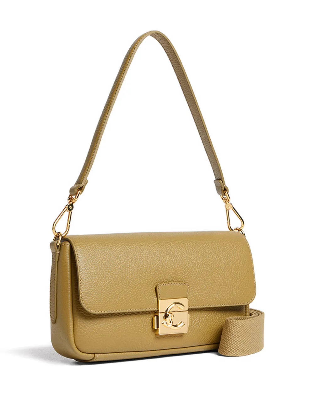 Coccinelle medium C-Me Lock logo-detail shoulder bag - Groen