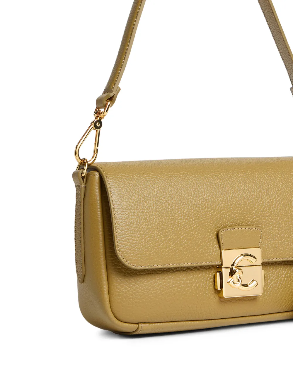 Coccinelle Medium C-Me Lock schoudertas met logodetail Groen