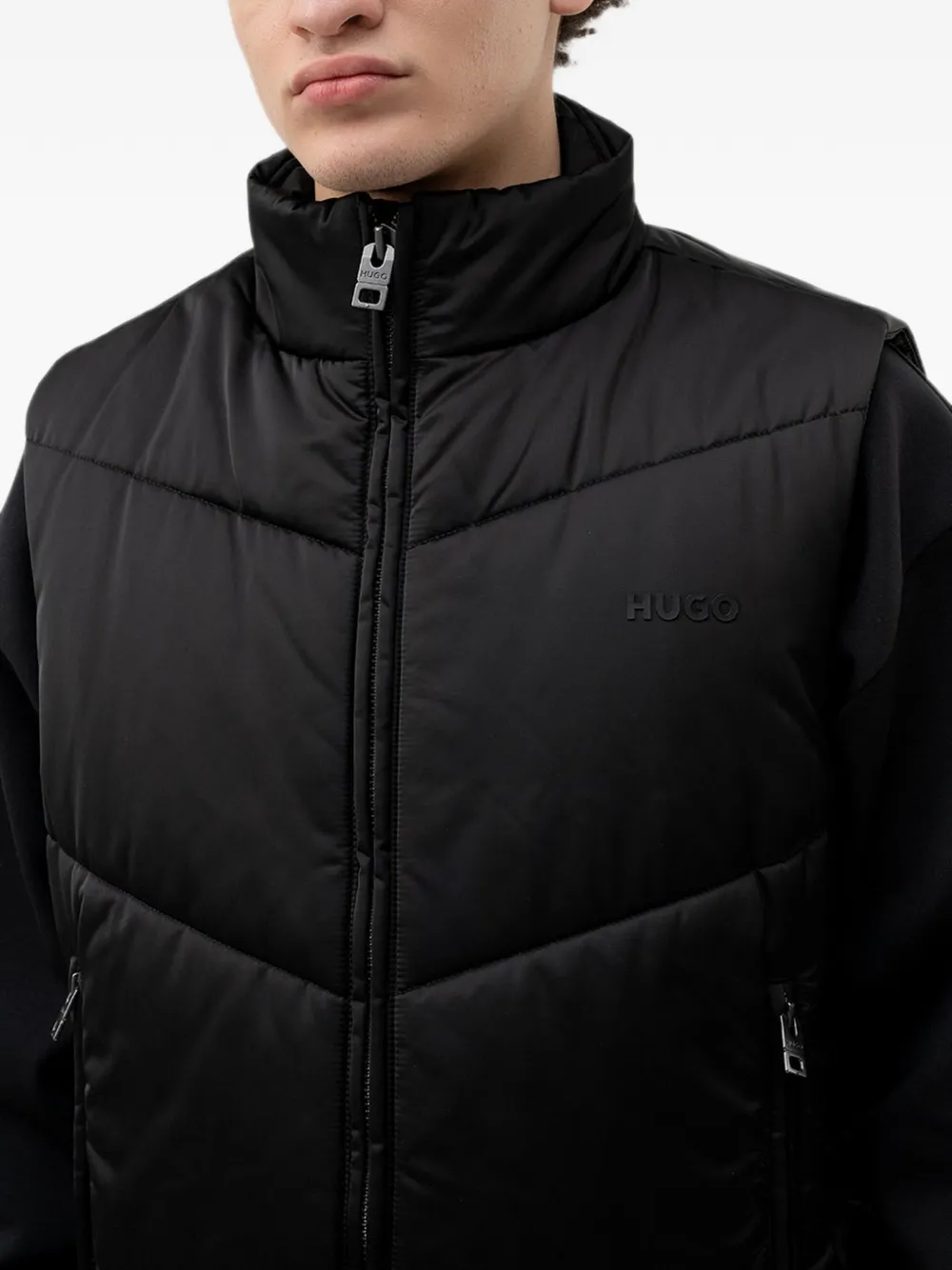 HUGO Bodywarmer met hoge hals Zwart