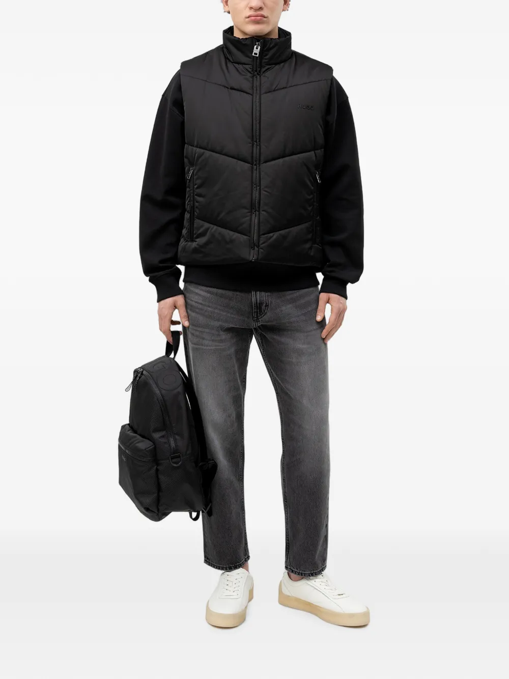 HUGO Bodywarmer met hoge hals Zwart