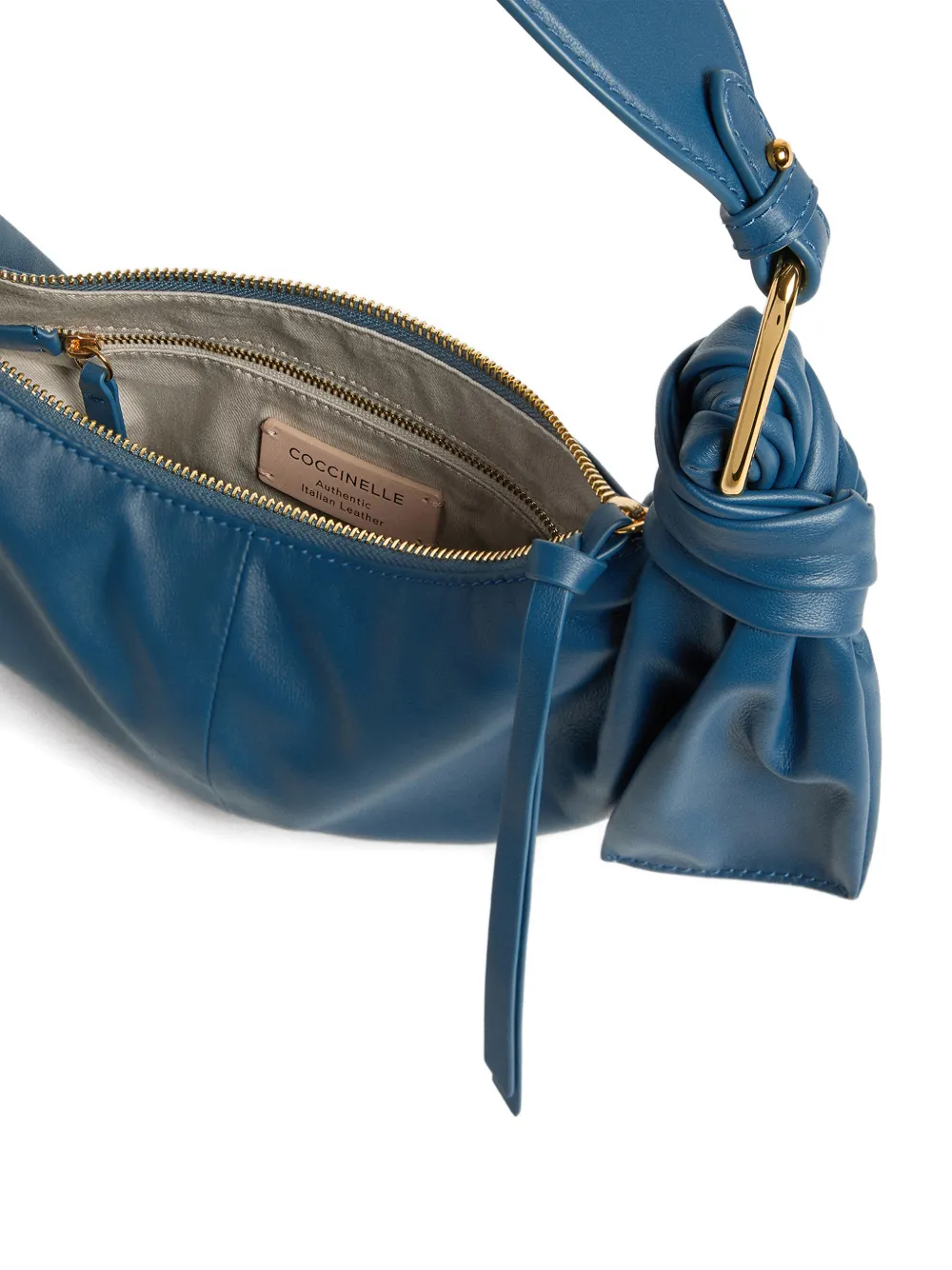 Coccinelle Kleine Furoshiki schoudertas met geknoopt detail Blauw