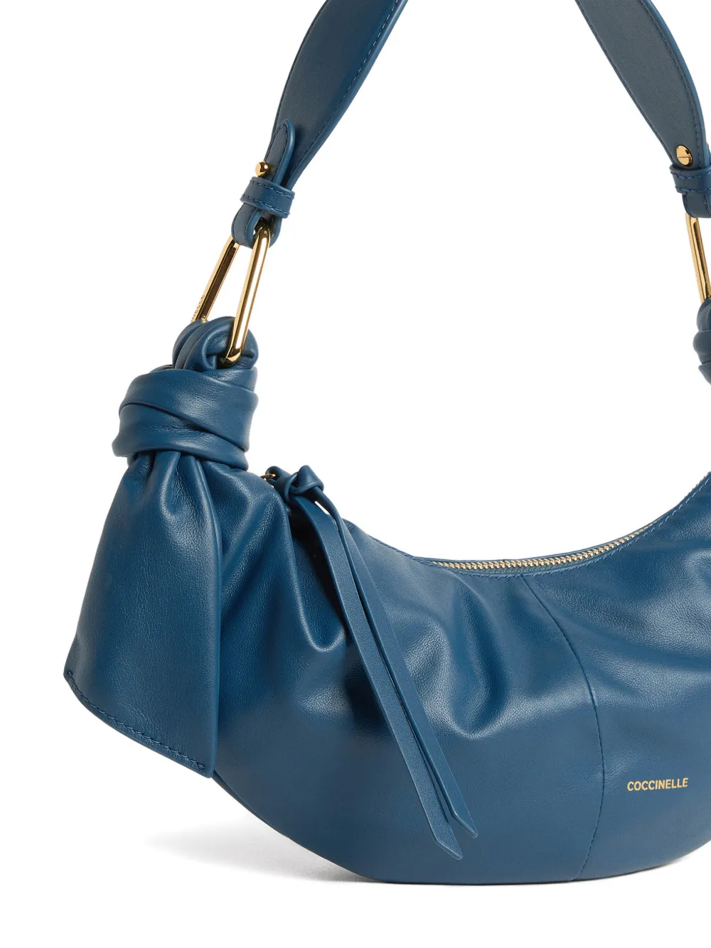 Coccinelle Kleine Furoshiki schoudertas met geknoopt detail Blauw