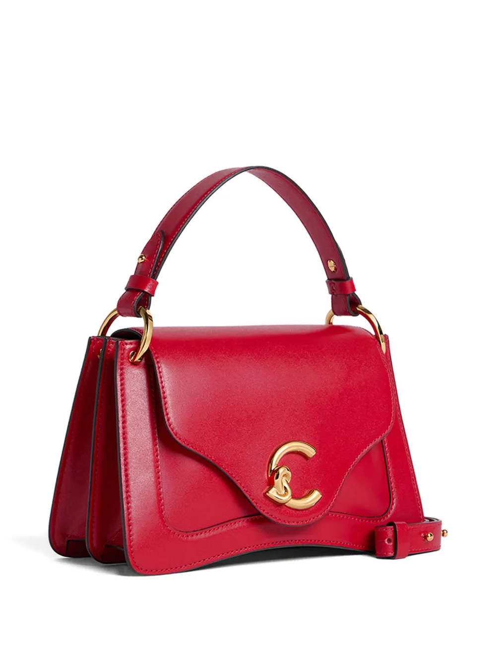 Coccinelle small C-Me logo-plaque shoulder bag - Rood