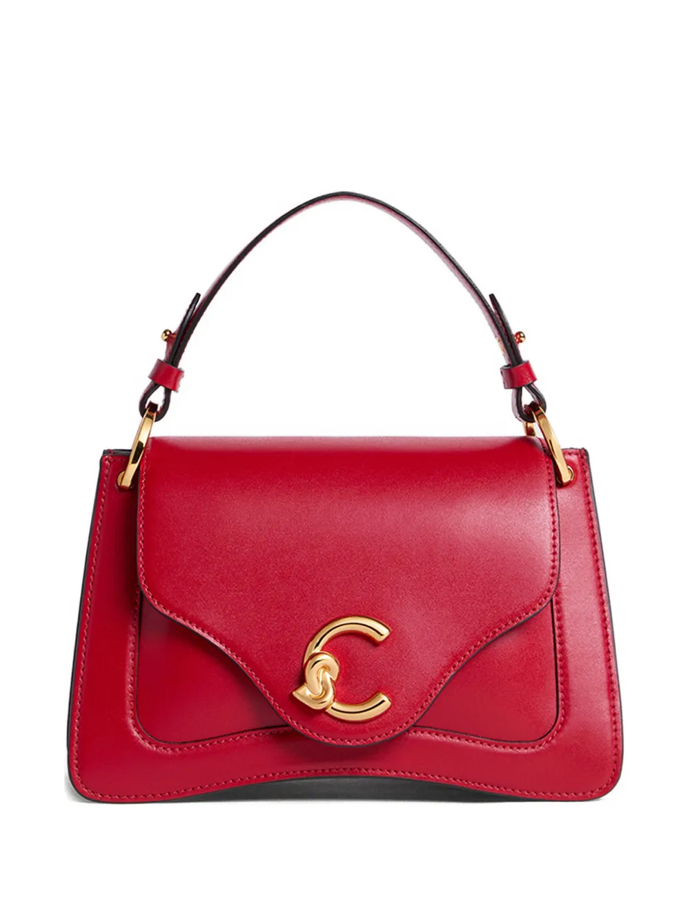 Coccinelle Small C-me Logo-plaque Shoulder Bag In Red