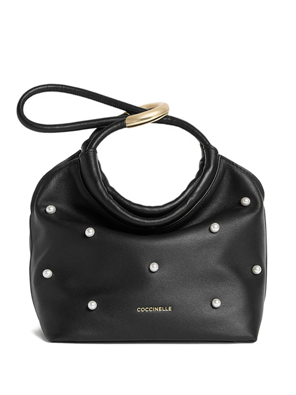 Coccinelle small Finn embellished tote bag - Black