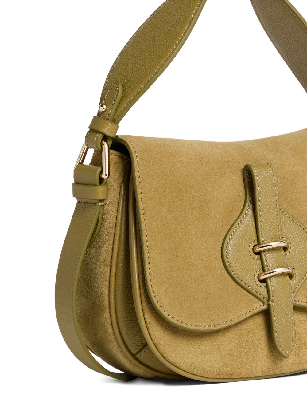 Coccinelle Mavery kleine schoudertas met gespdetail Groen