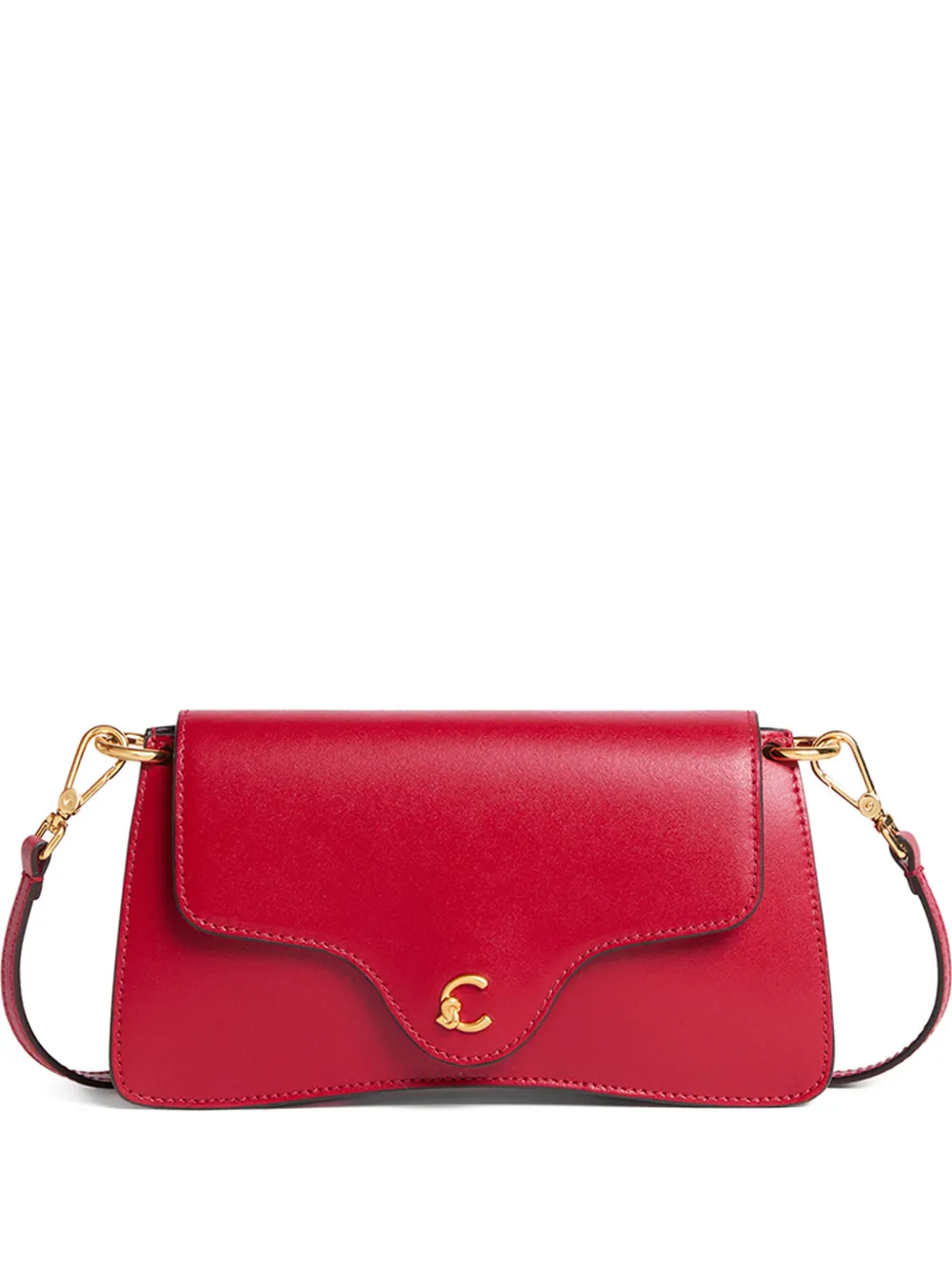 Coccinelle logo-plaque shoulder bag - Rosso
