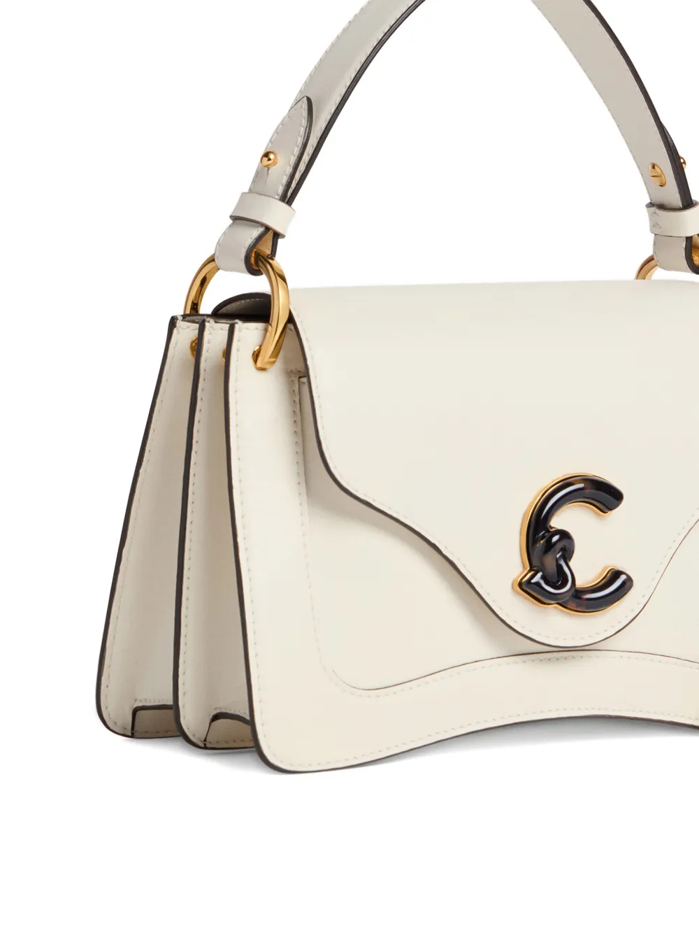 Coccinelle Kleine C-Me schoudertas met logodetail Beige