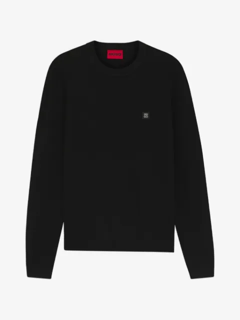 HUGO logo-patch crew-neck sweater