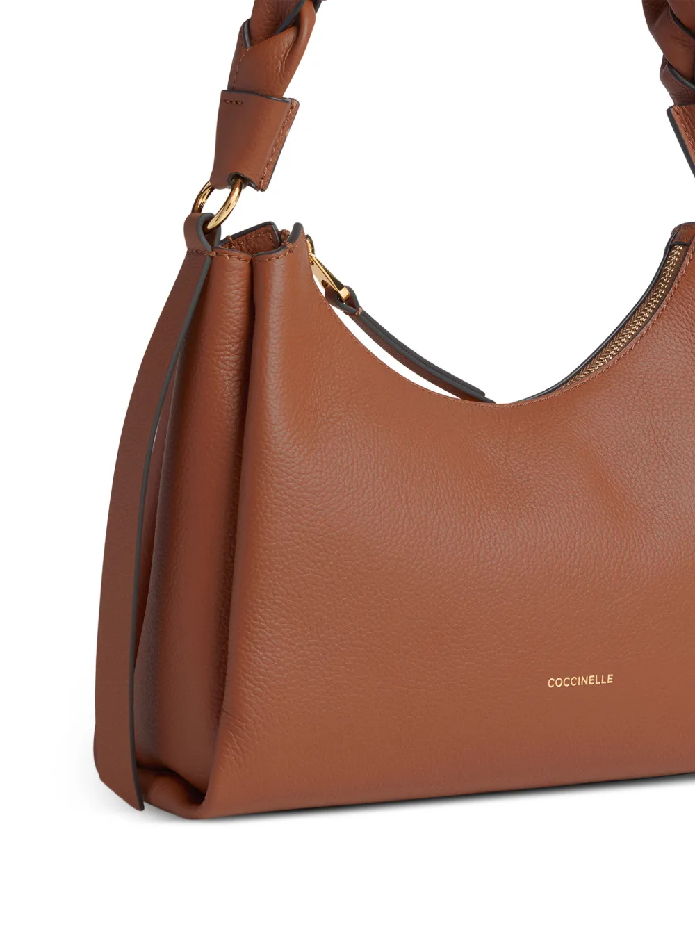 Coccinelle Kleine Boheme schoudertas met gevlochten handvat Bruin