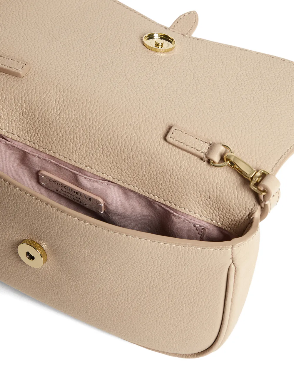 Coccinelle Mavery kleine schoudertas met gesp Beige