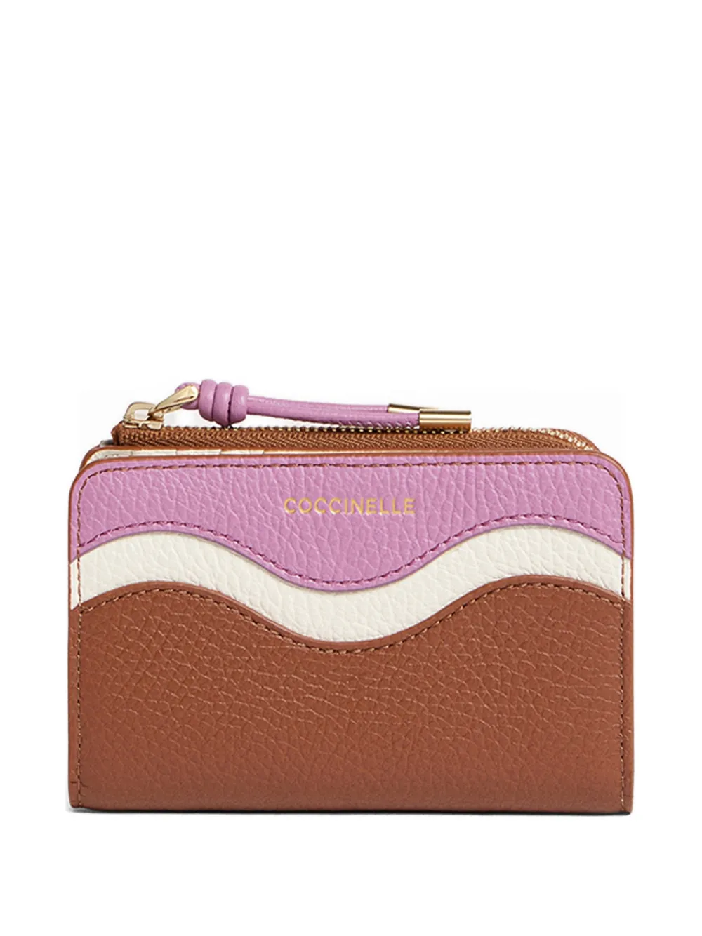 Coccinelle small Nami wave-detail zip wallet - Marrone