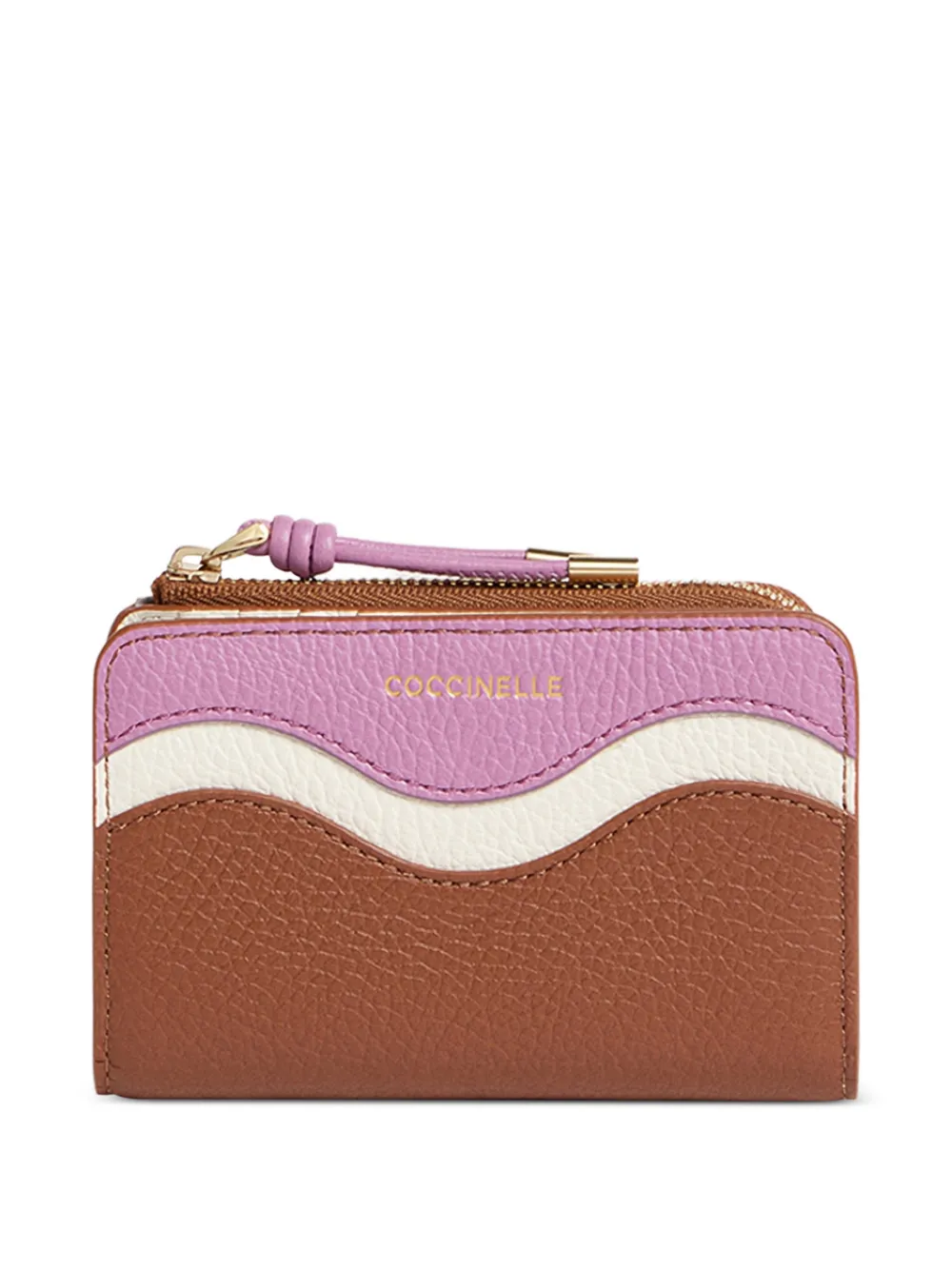 Coccinelle small Nami wave-detail zip wallet - Marrone