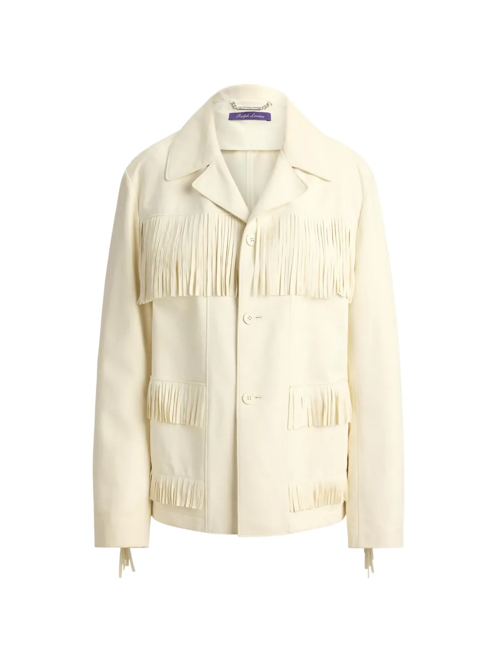 Ralph Lauren Collection Perce Wildlederjacke mit Fransenbesatz - Nude
