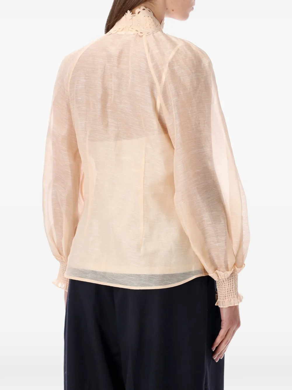 ZIMMERMANN Rebellion lace-collar shirt - Beige