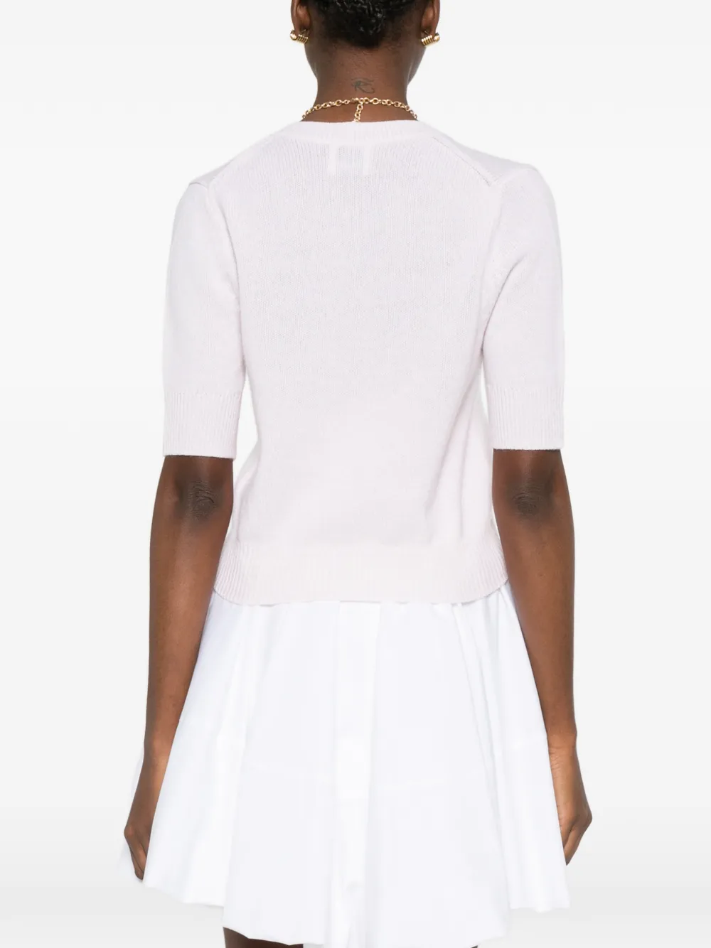 Button Short-Sleeve Cardigan