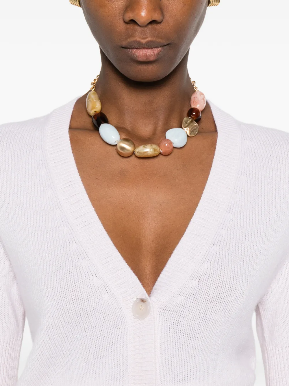 Button Short-Sleeve Cardigan