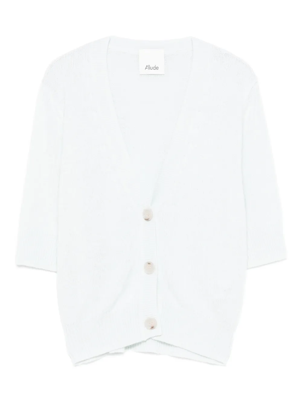 Allude button short-sleeve cardigan - White