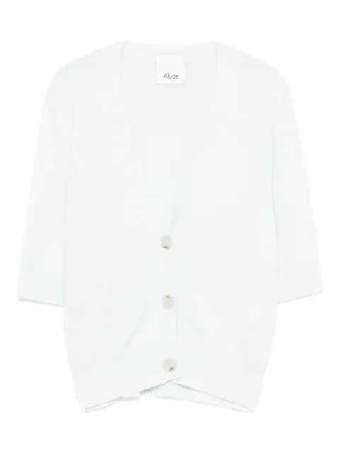 Allude button short-sleeve cardigan