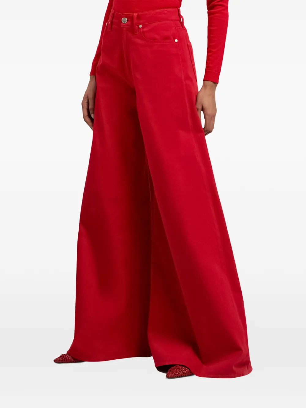 Ralph Lauren Collection Collen high waist jeans met wijde pijpen Rood