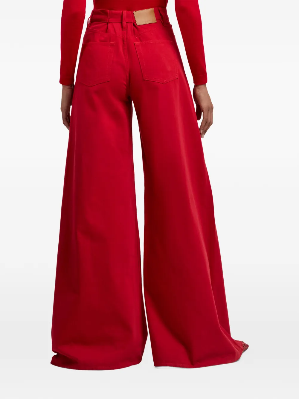 Ralph Lauren Collection Collen high waist jeans met wijde pijpen Rood
