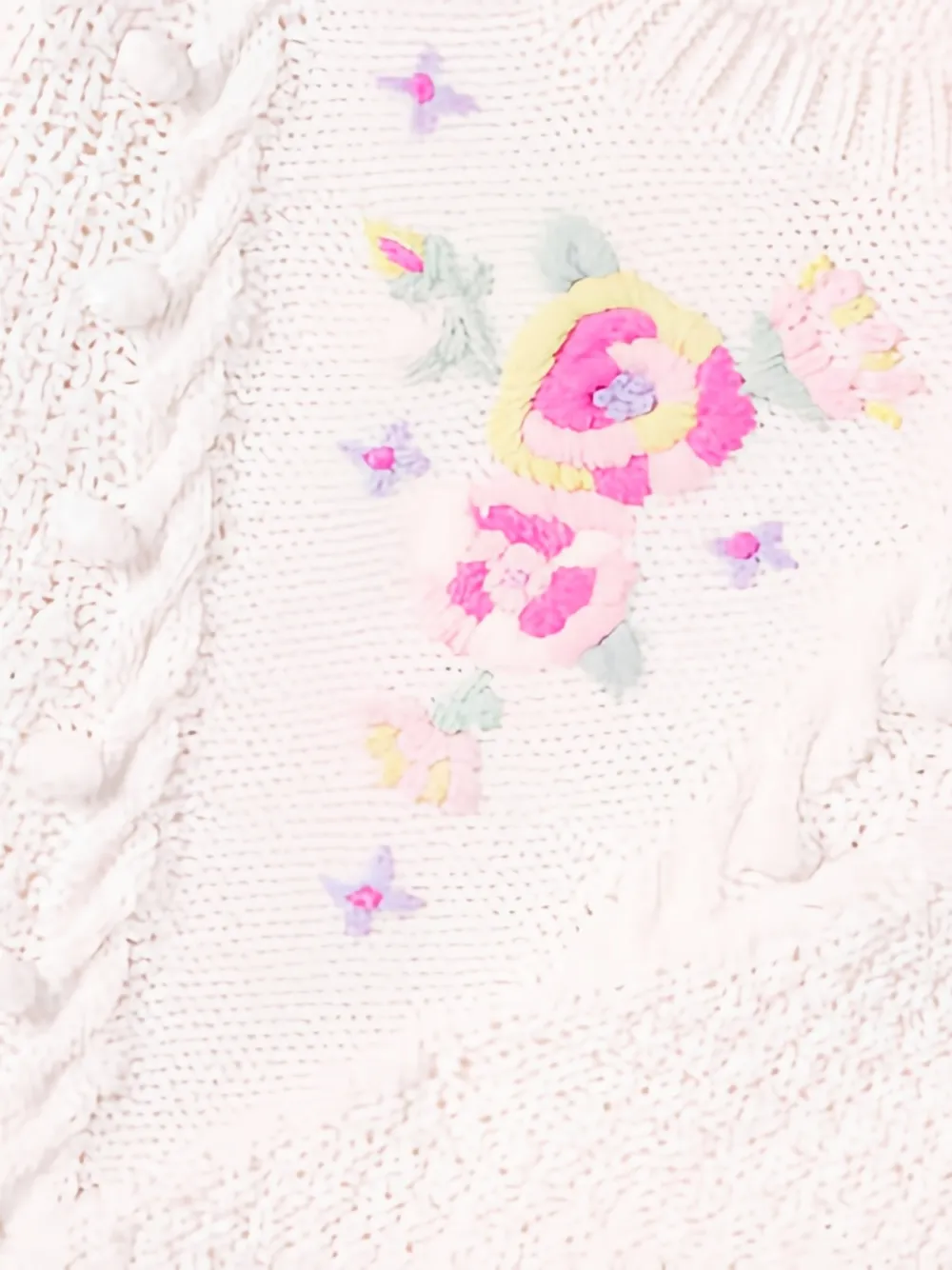 Louise Misha Acila Floral-embroidered Sweater In White