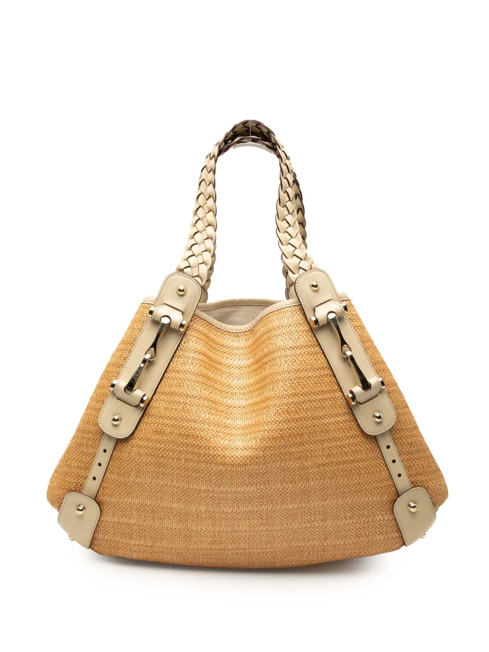 Gucci Pre-Owned Borsa a spalla Raffia Pelham 2000-2015 - Marrone
