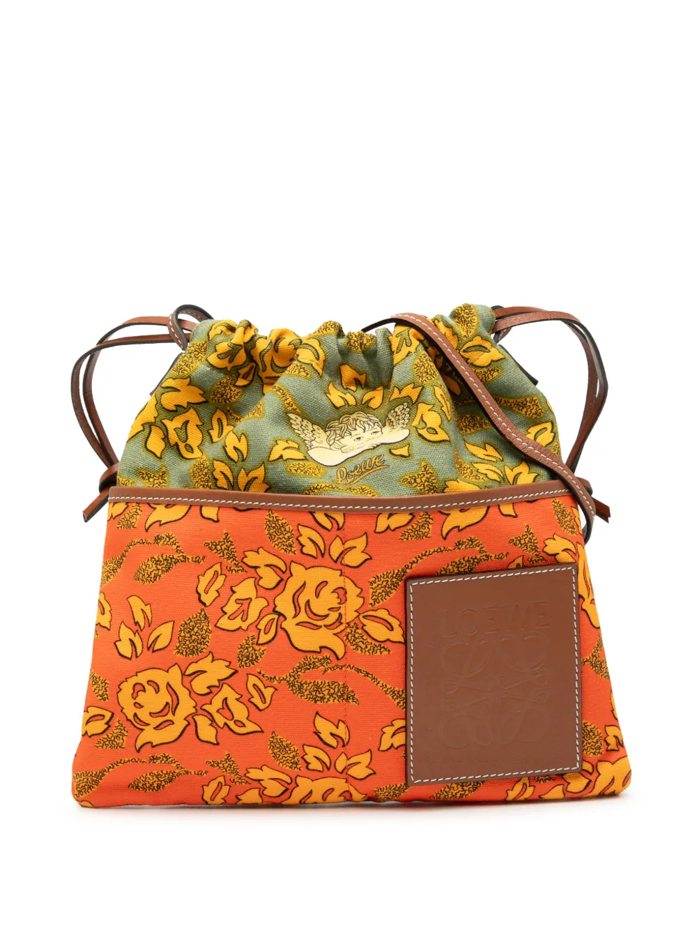 Loewe Pre-Owned Borsa a tracolla Paula's Ibiza Angel in tela con coulisse 2019 - Arancione