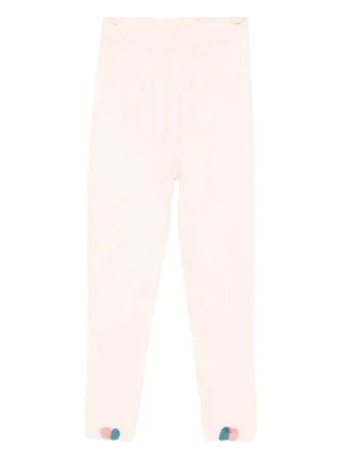 LOUISE MISHA KIDS pompom-detail ribbed leggings